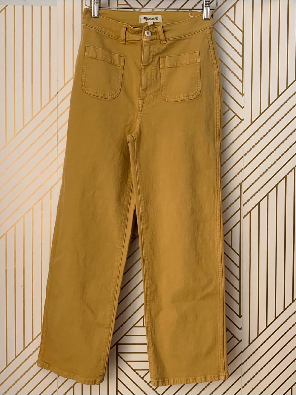Madewell Emmett 2.0 Wide Leg Crop Pants Earthen Gold size 26
